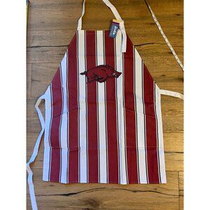 University Of Arkansas Razorbacks Striped Apron With Pockets & Adjustable Neck